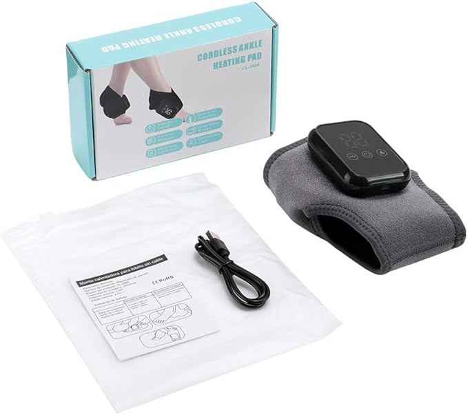 Foot Massager 3 Intensity Settings Compression/Heating/Massage Functions 15-Minute Timer Deep Kneading Suitable Home/Office/Travel (Gray Single Pack)