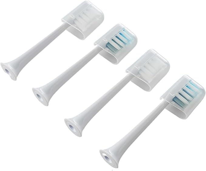 4/8Pcs Compatible for Xiaomi Electric Toothbrush HeadCompatible for Mijia Sonic T200/200C Replacement Brush Head MES606 Soft Bristle(White 8Pcs)