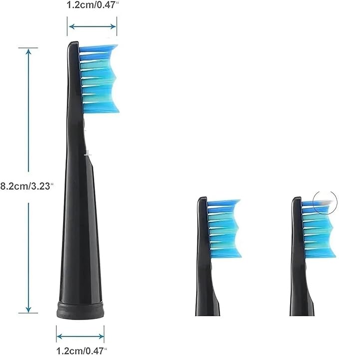 10 Pieces Replacement Heads Compatible with D7 / D8 Fw507 508 551 917 959 D1 D3 Black Toothbrush