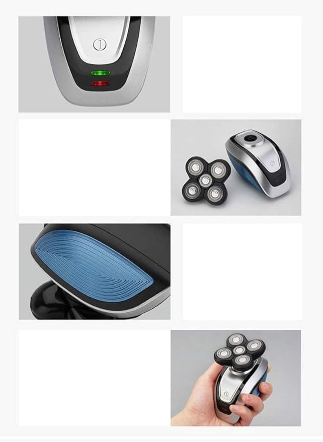 4 in 1 Cordless Electric Shavers Grooming Kits IPX7 Waterproof Head Shaver Electric Razor with Beard - Hair - Nose Trimmer - Facial Clean - Massage Brush USB Rechargeable