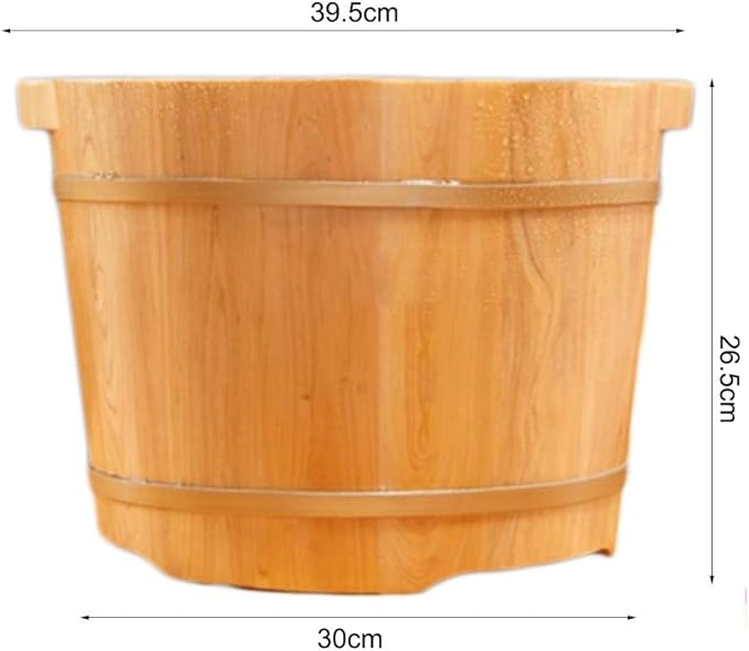 Foot Tub Wooden Foot Basin Adult Cedar Foot Bath Barrel Massage Foot Bath Household Foot Bath Barrel Pedicure Bucket Foot Tub 26.5 Cm Foot Bath Wooden Bucket Foot Spa Household Wash Ba