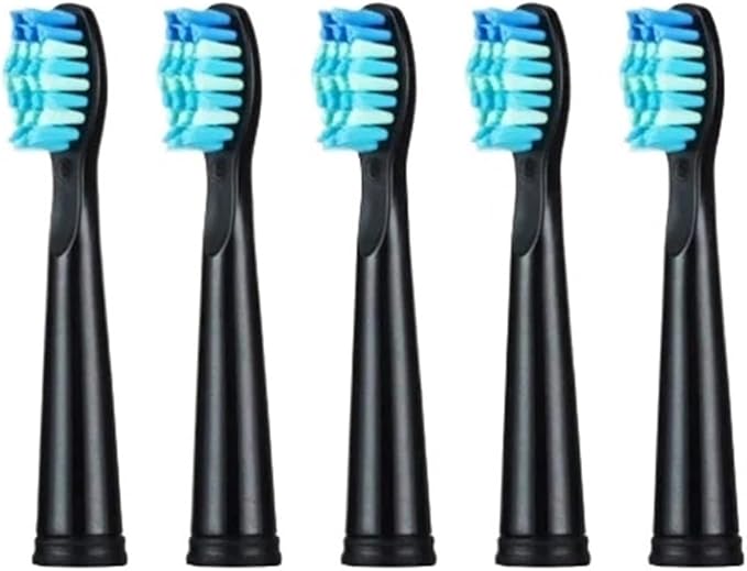 Tooth Brush HeadCompatible for Seago-507B/908/909/917/610/659/719/910/575/551/548 Electric Toothbrush Deep Clean(5pcs Black)