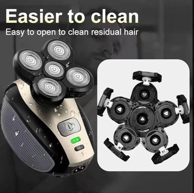 4D – 360 Head Shaver. 5-in-1 Electric Head Shavers. (Silver)