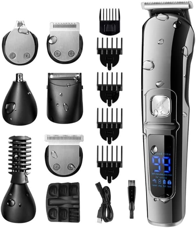 Hair Clippers for Men 6in1 Facial Grooming Set Hair Trimmer Waterproof Electric Shaver Hair Clipper Men Eyebrow Nose Ear trimer Beard Stubble Trimmer