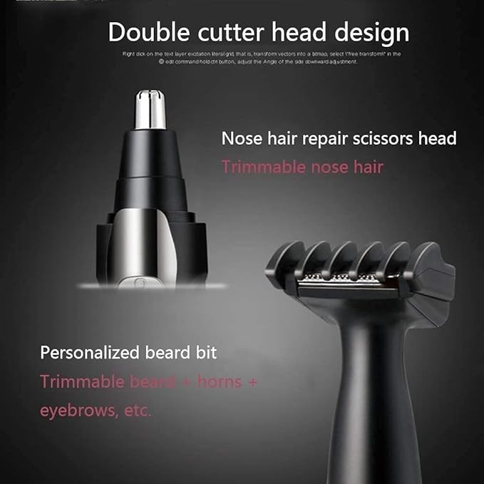 Nose and Ear Hair Trimmer 2 in 1 Ear Nose Hair Trimmer Clippers for Men and Women USB Rechargeable Waterproof Stainless Steel Head Easy to Cleaning and Carry Black