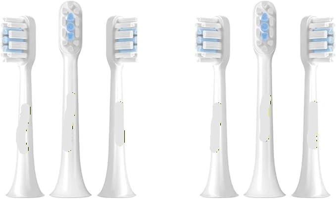 Compatible for 3pcs/6pcs MIJIA T302 Sonic Toothbrush Heads Teethbrush Replacement Oral Hygiene Mi Clean(6pcs White)