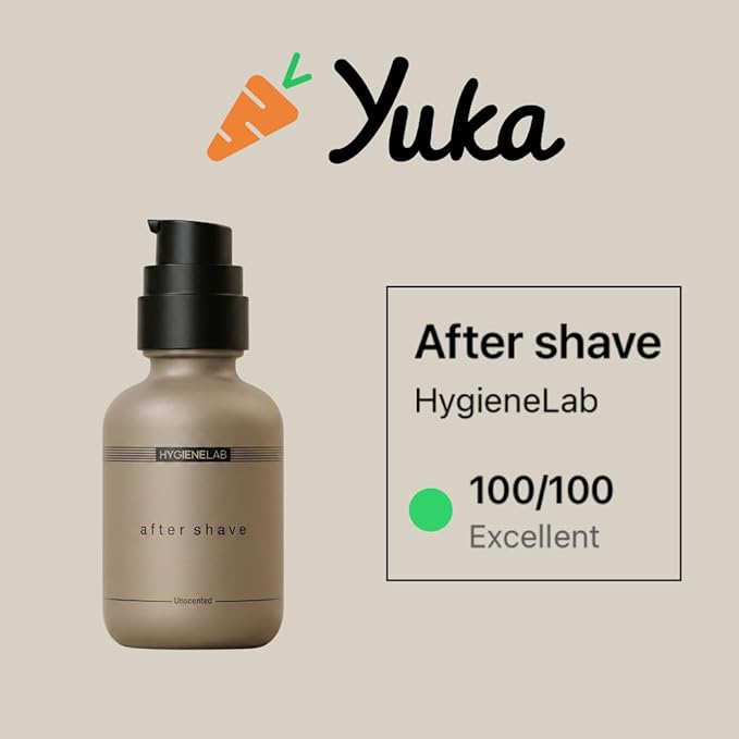 HygieneLab After Shave Yuka Rated 100/100 – Unscented Non-Toxic Aloe Vera &amp Vitamin E Formula for Sensitive Skin Helps Soothe Razor Burn Lightweight Moisturizer (3.38 oz)