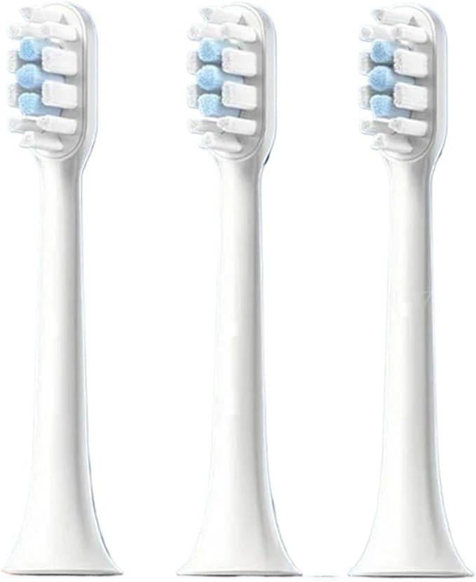 Replaceable Brush Heads Compatible for XIAOMI MIJIA T301 T302 Soft Dupont Clean Bristle WhiteBlue Dark Blue Sonic Nozzles(6 Blue)