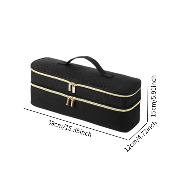 Hair Dryer Travel Carrying Case Storage Bag Dustproof with Handle Protection Multipurpose Large Capacity Portable Organizer Black