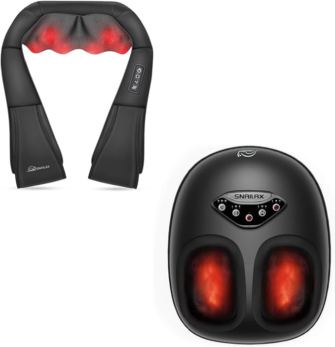 Snailax Shiatsu Neck Massager and Foot Massager