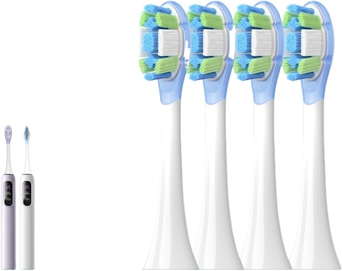 4PCS Replacement Brush Heads Compatible for MES609/MES610 Pro Sonic Electric Toothbrush Sealed Package(Purple)