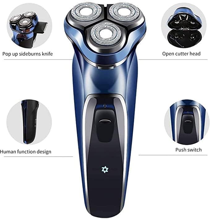 Mens Electric RazorDry Wet Waterproof Man ShaverPortable Facial Cordless Shaver Travel USB Rechargeable Easy to Operate and Store