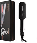 Professional Steam Infrared Hair Straightener Flat Iron 2 inch Wide Tourmaline Ceramic Plate Fast Vapor Instant Heat Up with Adjustable Temperature Dual Voltage Black