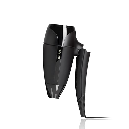 ghd Flight+ Travel Hair Dryer ― 1300w Professional Portable Hair Volumizer Suitcase Friendly Lightweight Powerful and Compact Blow Dryer with Luxurious Travel Case ― Black