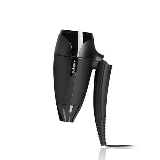 ghd Flight+ Travel Hair Dryer Power Couple ― 1300w Lightweight Powerful and Compact Blow Dryer (Black) with Bodyguard Travel Heat Protection Spray for Hair (1.7 fl. oz.)