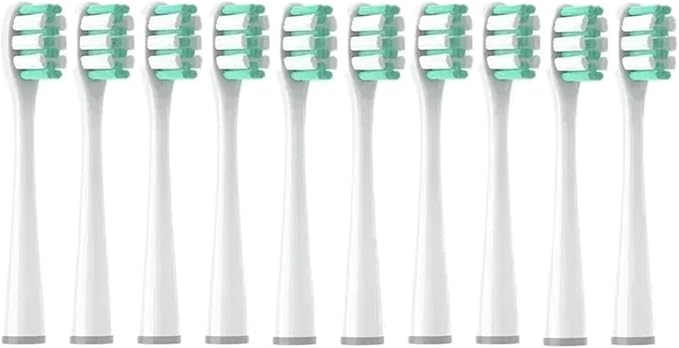 10PCS Vacuum Replacement Brush Heads Compatible for Y1S/Y4/U1/U2/U3/P1/P4 Soft Sonic Electric Toothbrush Clean Nozzles(10RoundCareWhite)