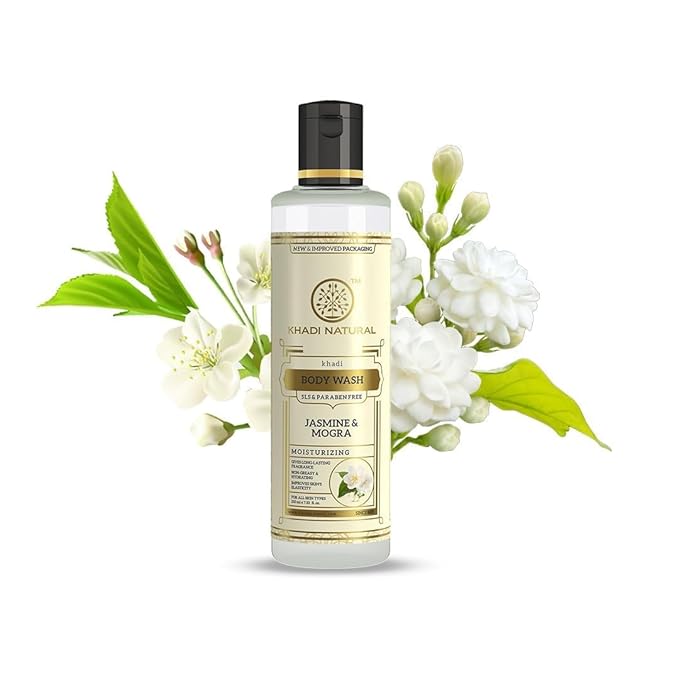 Herbal Jasmine &amp Moringa Body Wash Moisturizing Natural Shower Gel Gentle Cleansing Body Wash for Dry &amp Sensitive Skin Refreshing Floral Scent Sulfate-Free Daily Bath Cleanser