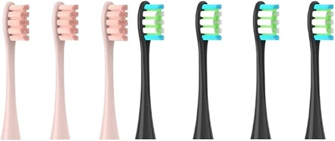 Compatible for Flow/X/X PRO/ Z1/ F1/ One/Air 2 /SE Brush Heads Soft Sonic Toothbrush Vacuum Bristle 7pcs Replacement(3Pink 4Black)