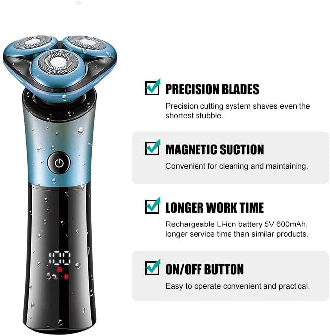 Head Shaver for Men IPX6 3D Floating Rotary Blades Shaving Machine Rechargeable Professional Electric Shaver for Men