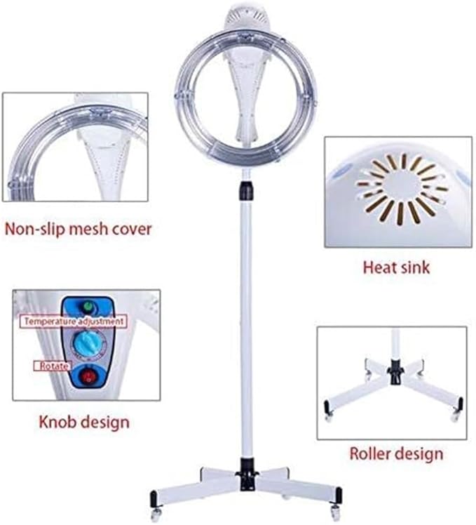 Stand Dry Hood for Hairstyling 950w Hair Dryer with Base and 4 Wheels Steamer for Dyeing and Styling to Barber Salon 60 Min Heat Timer