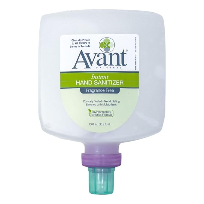 Avant® Original Fragrence Free Gel Hand Sanitizer Eco-Flex Bulk Refills 1000ml 4-Pack