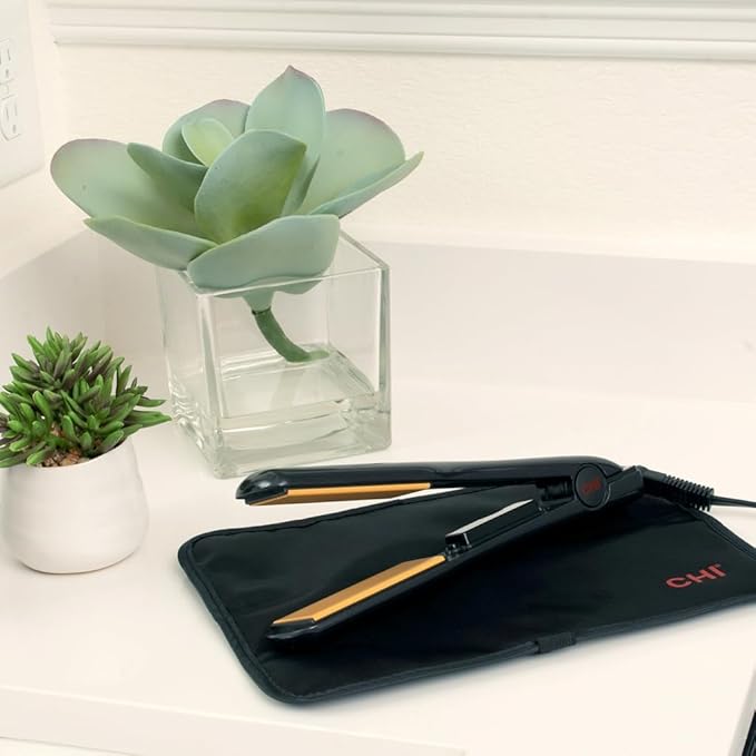 CHI Classic Tourmaline Ceramic 1.5″ Hairstyling Iron Wide Plate Hair Straightener &amp Curling Tool for Smooth Shiny Frizz‑Free Hair Adjustable Temperature For All Hair Types Professional Hair
