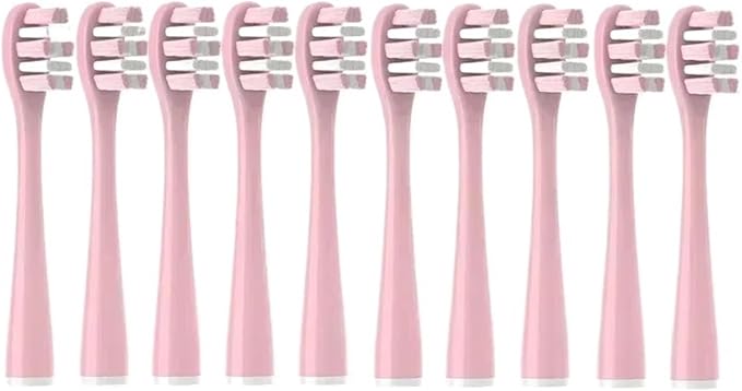 10PCS Vacuum Replacement Brush Heads PureCompatible for Y1S/Y4/U1/U2/U3/P1/P4 Toothbrush Clean Nozzles(10PurePink)