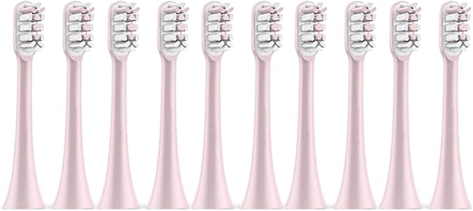 Artemisia Replaceable Toothbrush Head Compatible with Xiaomi Soocas X5 X3 X3U SOOCARE Electric Toothbrush Soft Dupont Bristle Replacement Head 4/10pcs (Color : 10 Pink)