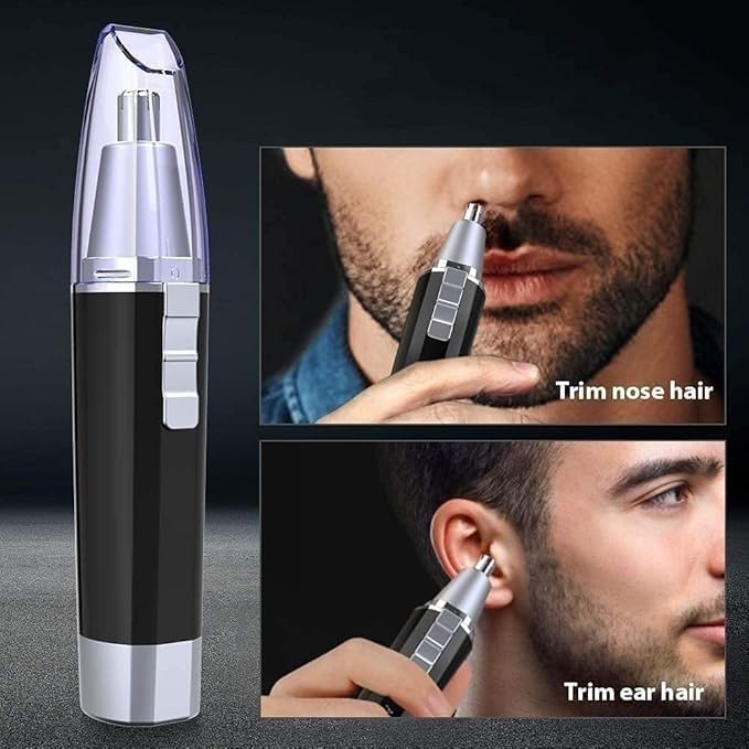 Nose and Ear Hair Trimmer Portable Nose Hair Trimmer for Men and Women Battery-Operated Waterproof Stainless Steel Head Easy to Clean