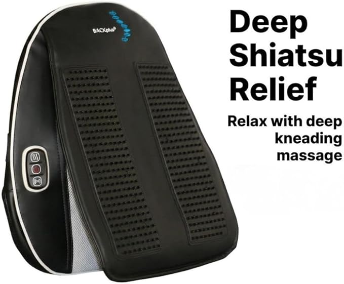 Shiatsu Massage Pad with Heat - Deep Kneading Back &amp Neck Massager Cushion for Pain Relief - Transform Any Chair into a Personal Massage Therapist