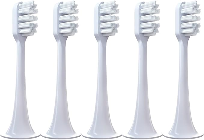 5 PCS Replacement Toothbrush Heads Compatible for Xiaomi T300 T500 Electric Teeth Brush Soft Teethbrush Nozzles(5 White Soft)