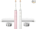 Philips Sonicare DiamondClean Connected Electric Toothbrush 2 Pack x2 Sonic Toothbrushes x2 Charging Travel Cases x2 A3 Brush Heads 12 Brushing Settings (Pink and White) Model HX9912/72