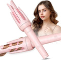 Auto Hair Curler Automatic Curling Iron with 4 Temperature &amp 3 Timer Automatic Shut-Off Anti-Scald Anti-Tangle Rotating Curling Wand for Hair Styling Pink