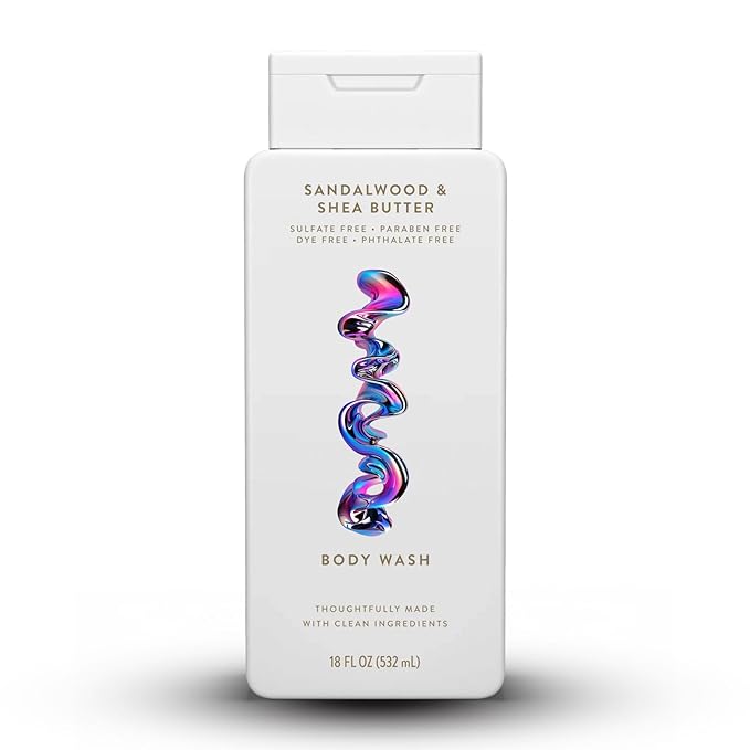 Vivid Green Store Body Wash Sandalwood &amp Shea Butter – Moisturizing Cleanser – Sulfate-Free Paraben-Free – For All Skin Types – 18 fl oz Bottle