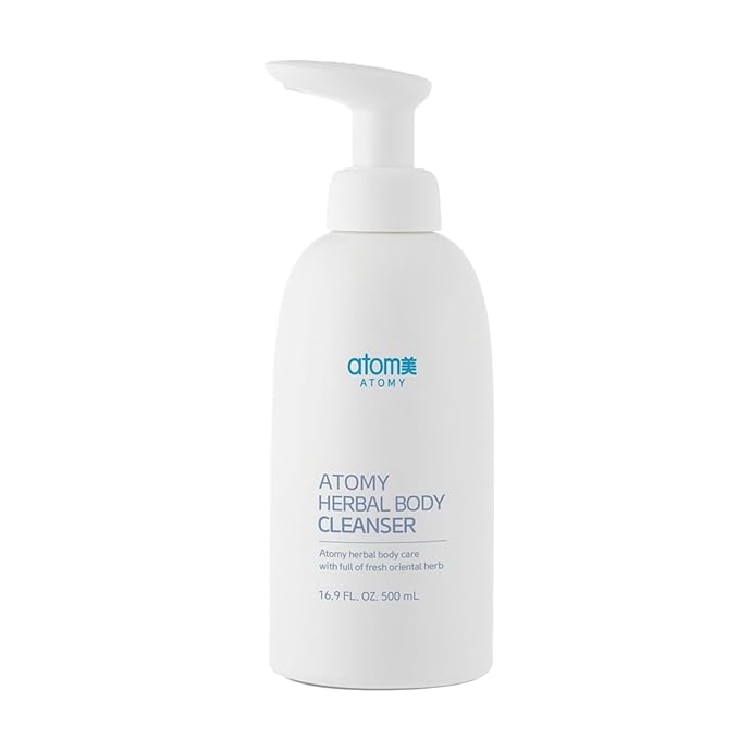 Herbal Body Cleanser 16.9 fl oz (500 mL) Pump Bottle A.T.O.M.Y Foaming Body Wash with Mild Scent Daily Shower Gel