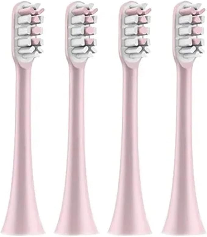 Sonic Electric Toothbrush Heads Compatible for X3 X5 X3U X1 V1 V2 Replacement Nozzles with Anti-dust Cap(4pcs Pink)