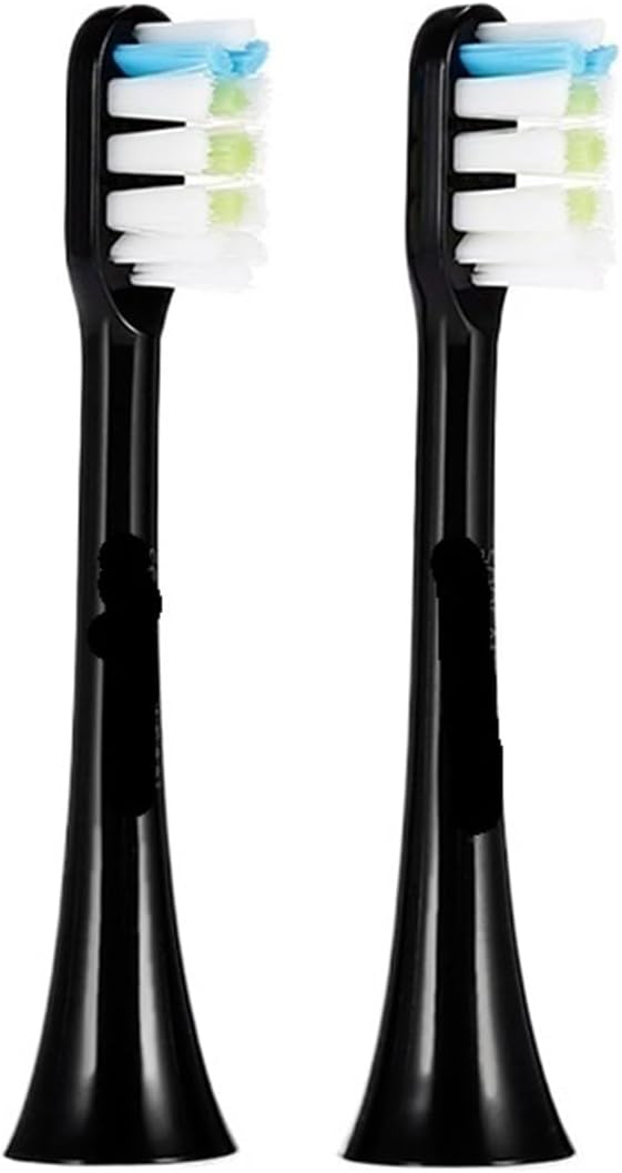 Compatible for SOOCAS Sonic Electric Toothbrush Heads Replacement X1 X3 X3U X5 Teeth Brush(Black 2 pcs)