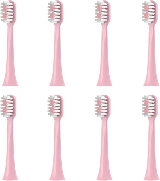 Replacement Toothbrush HeadsCompatible with ROAMAN T3/T5/T10/T10S/T20/E7/V5 Electric(8pcs Pink)