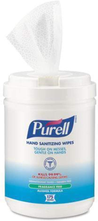 Purell Sanitizing Wipes Fragrance Free Canister 175 Count