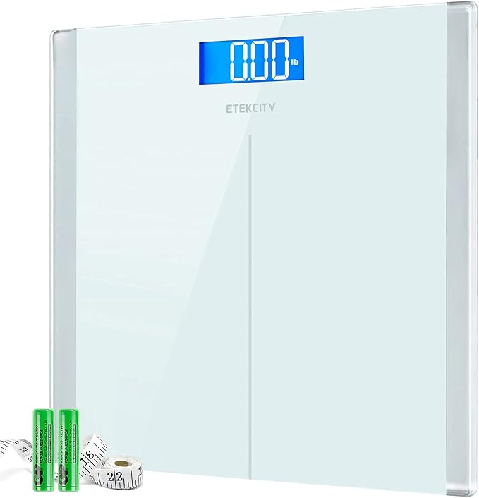 Etekcity Scale for Body Weight Bathroom Digital Electric Scale for People Measures Weight up to 400 lbs White