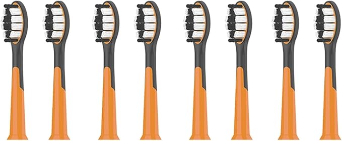 Compatible for SUBORT Brush Heads S9 Sonic Electric Toothbrush Accessories Replacement(8 Black Brush Head)