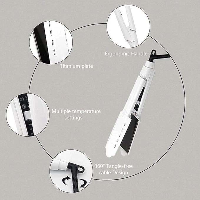 Curling Iron 200-450℉ Temperature Adjustable Ceramic Wave Curling Iron Straighten Curly Hair-red for Hair Styling Hair Straightners Curling Irons Hair