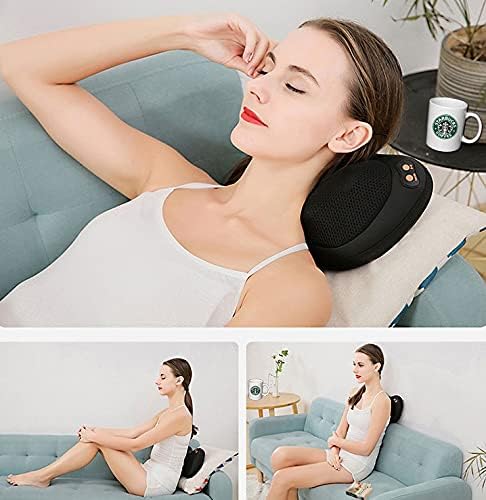 Back Massager Shiatsu Back and Neck Massager - Kneading Massage Pillow with Heat for Shoulders Hands Legs Feet for Home Office and Car (Color : Brown)