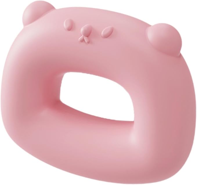 Handheld Massager Yoga Ring Multipurpose with Strap Cartoon Hoop Vibration Exercise Belt for Back Travel Workout Neck Pink