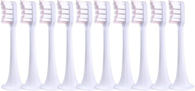 Brush HeadsCompatibility for Xiaomi Mijia T300/T500 10Pcs Replacement Electric Toothbrush Nozzles Clean Protect Soft Dupont Bristle(10pcsPink)