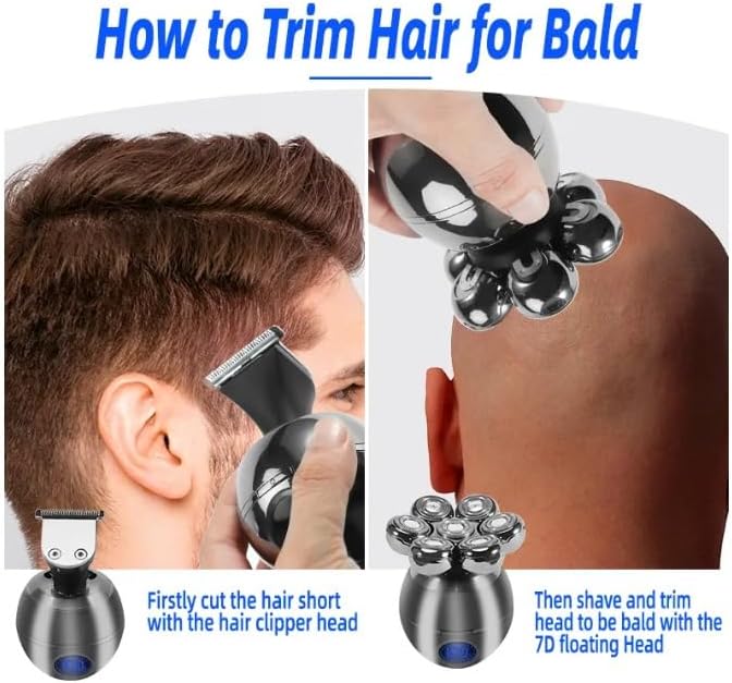 Head Shaver for Men 5-in-1 Rechargeable Multi Grooming Kit Beard Hair Electric Shaver for Men Body Trimmer Facial Electric Razor Balde Shaving Machine