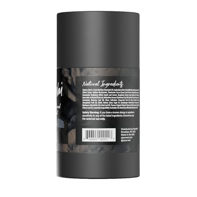 PiperWai Natural Deodorant w/Activated Charcoal | Odor Protection Vegan Aluminum Free Shark Tank Product for Women &amp Men | Great for Travel &amp Gifts | 2.6 oz (75g) Original Scented Stick 2-