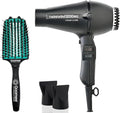 Turbo Power Twin Turbo 3200 Max Ceramic &amp Ionic Black Hair Dryer with Miracle Large Detangling Brush Mint Green – Professional Blow Dryer and Dual Bristle Brush for Frizz-Free Smooth Shiny Hair