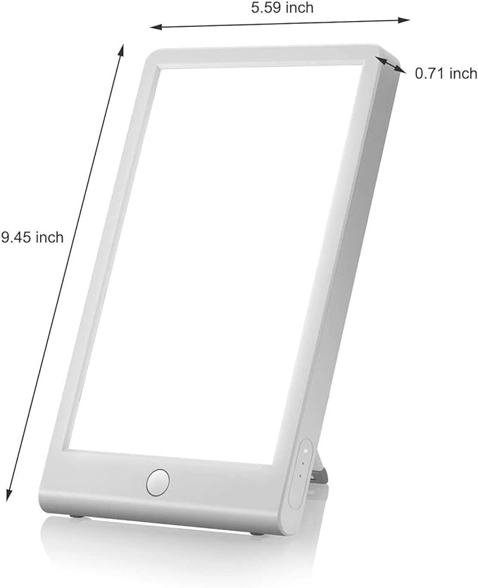 Light Therapy Lamp UV-Free 10000 Lux Light Touch Control Adjustable Brightness Levels 4 Timer Function for Home/Office Use