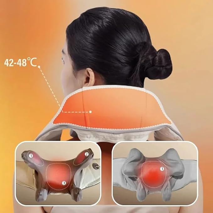 Massagers for Neck and Shoulder with Heat Shoulder Back Neck Massager for Pain Relief Deep Tissue Simulate Human Hand Grasping and Kneading (2Pcs)